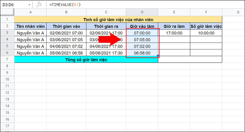 T&iacute;nh c&aacute;c &ocirc; c&ograve;n lại bằng c&aacute;ch copy